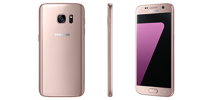 الهاتف الجديد pink Samsung Galaxy S7 Edge بالون الوردي